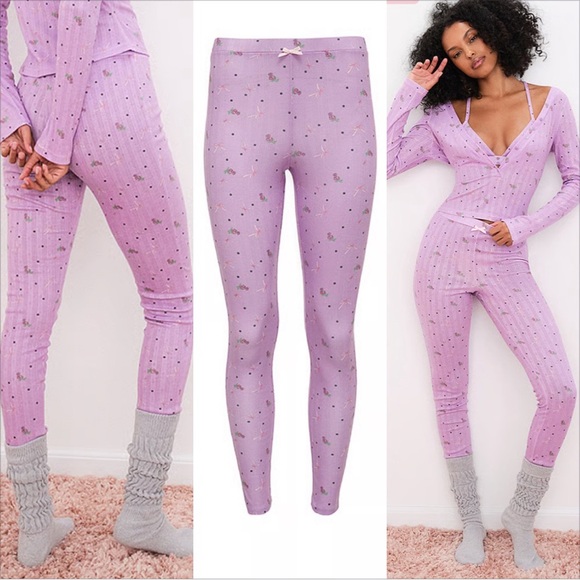 For Love & Lemons Pointelle Sleep Bottoms - Picture 1 of 4